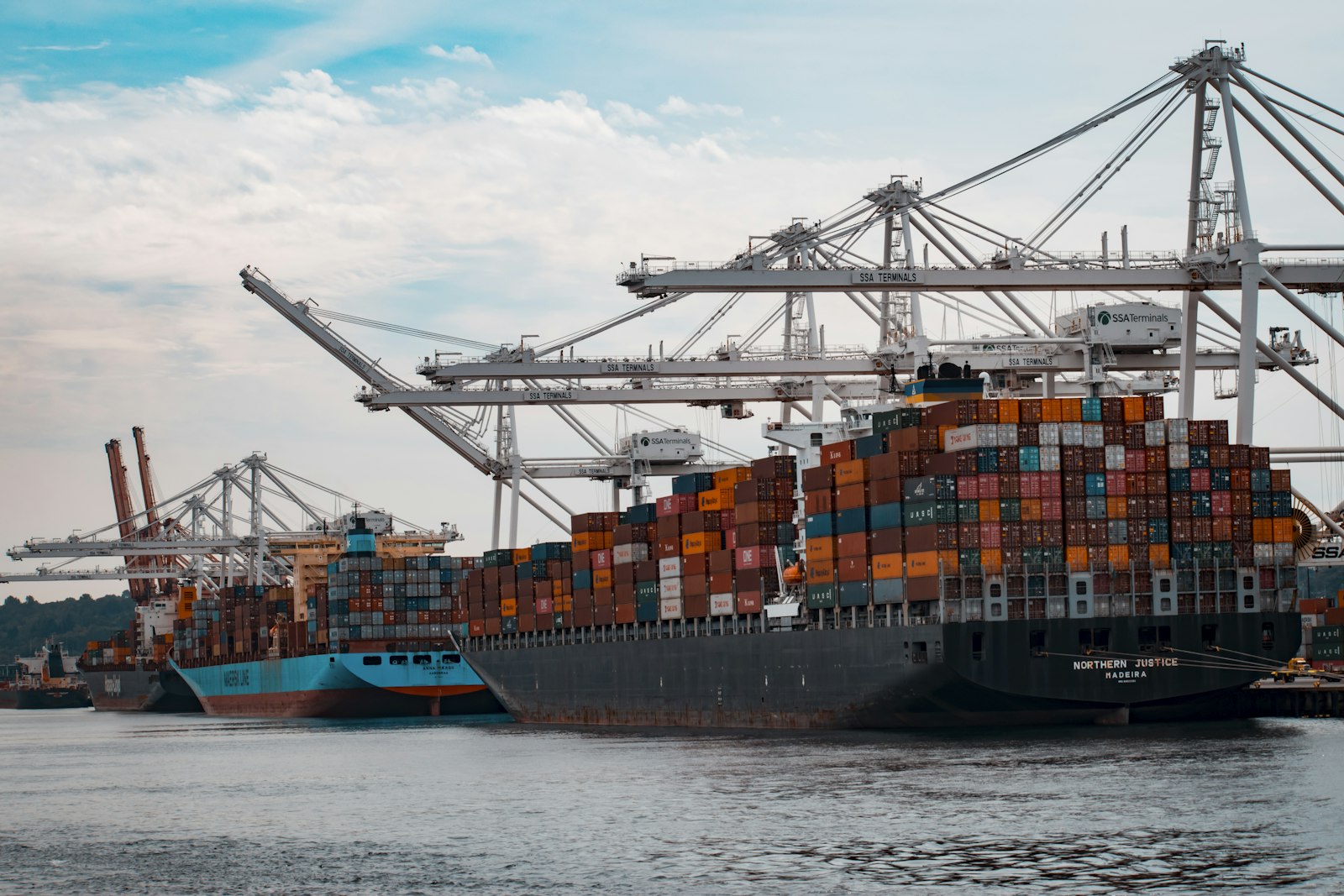Shipping containers at port